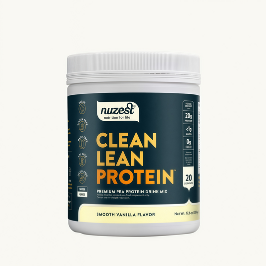 Nuzest - Pea Protein Powder - Clean Lean Protein, Premium Vegan Plant Based, Dairy Free, Gluten Free, GMO Free, Naturally Sweetened Protein Shake, Smooth Vanilla, 20 Servings